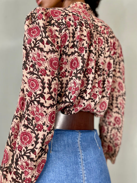 Phool, 70s silk floral vintage phool blouse