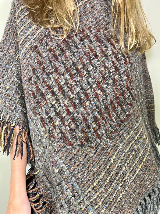 Astea, vintage lambswool fringed poncho