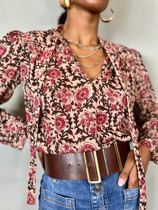 Phool, 70s silk floral vintage phool blouse