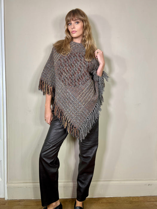 Astea, vintage lambswool fringed poncho